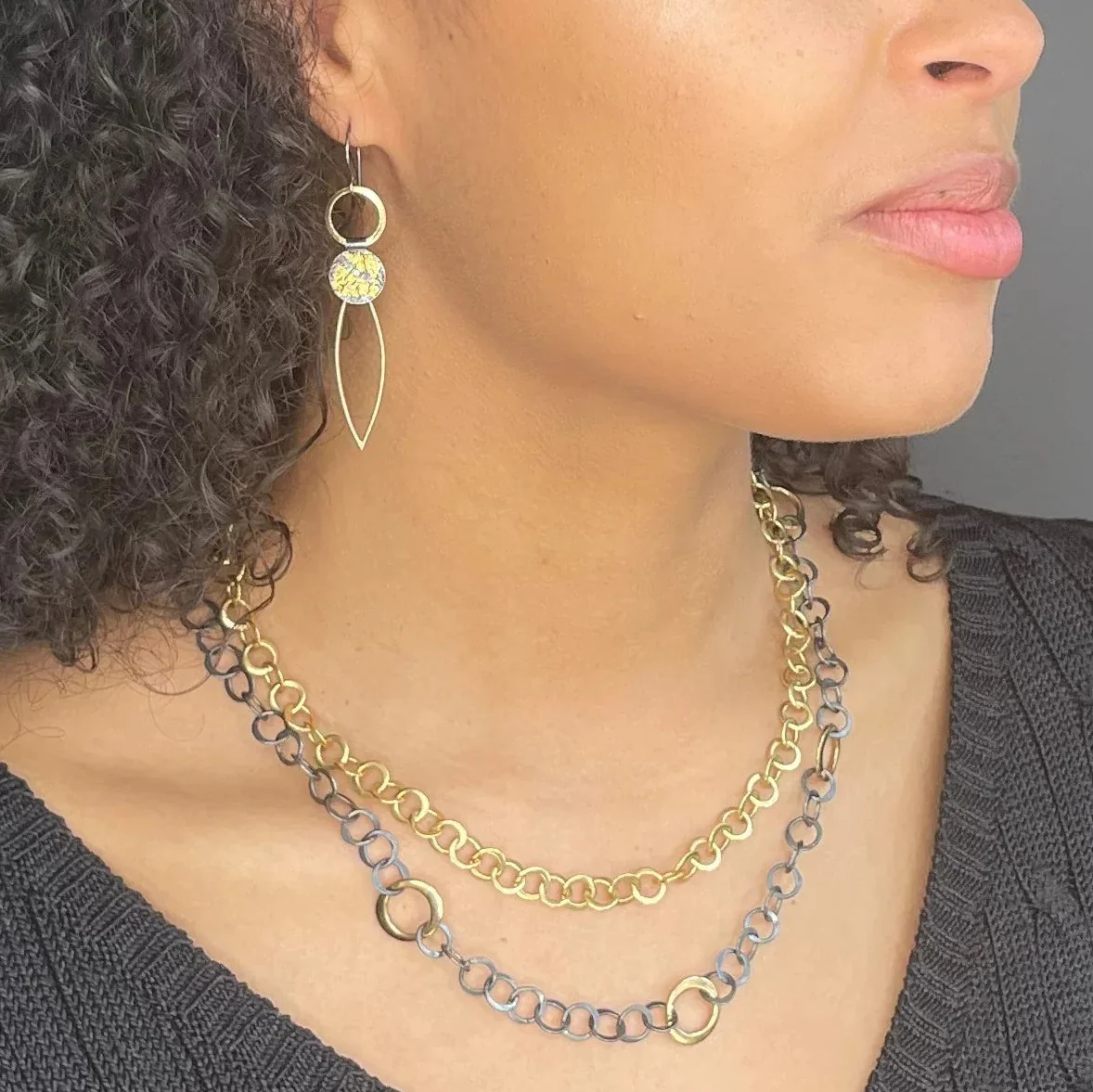 14k Keum-Boo Petal Earrings - Image 3