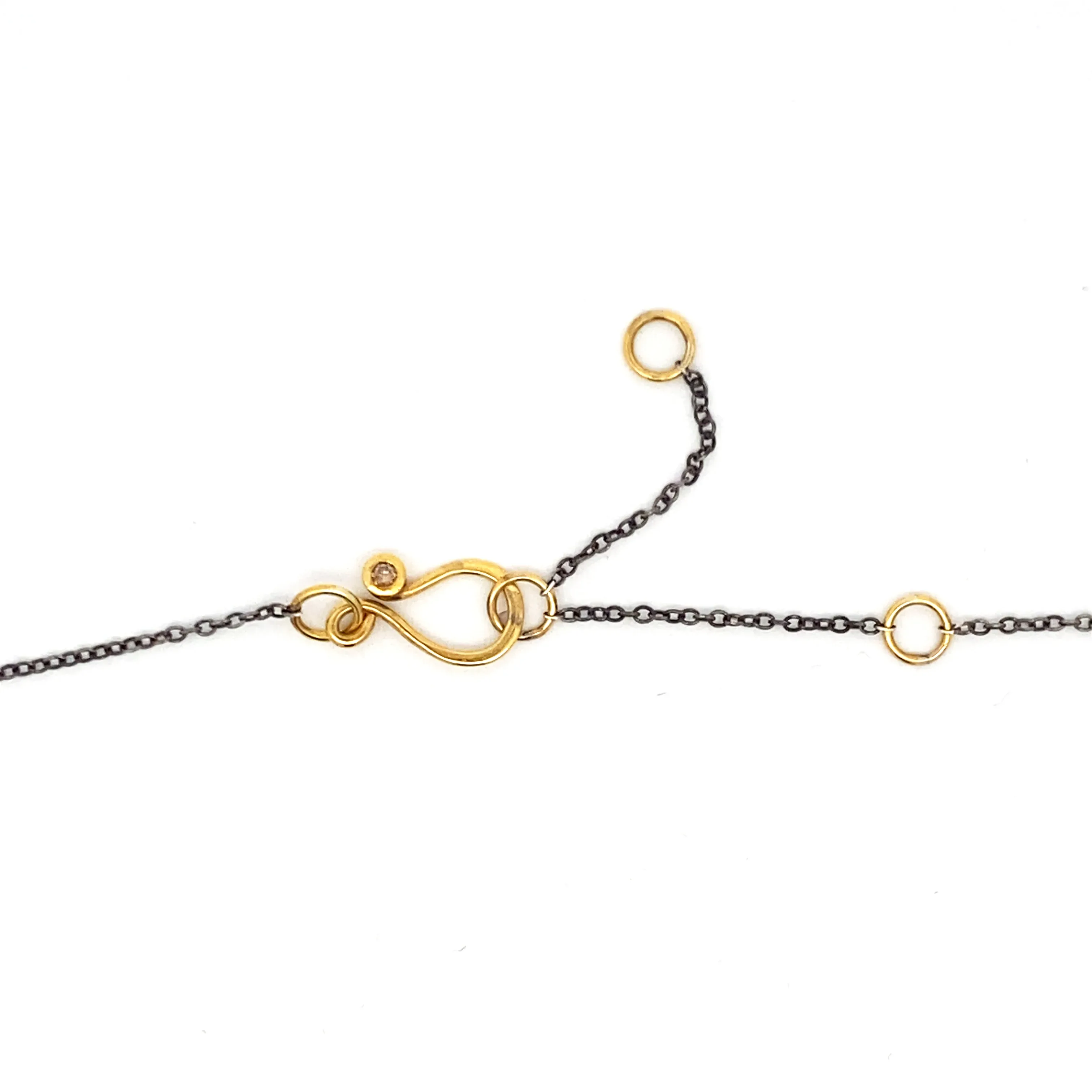 14k South Sea Keshi Pearl Necklace with Champagne Diamond - Image 5