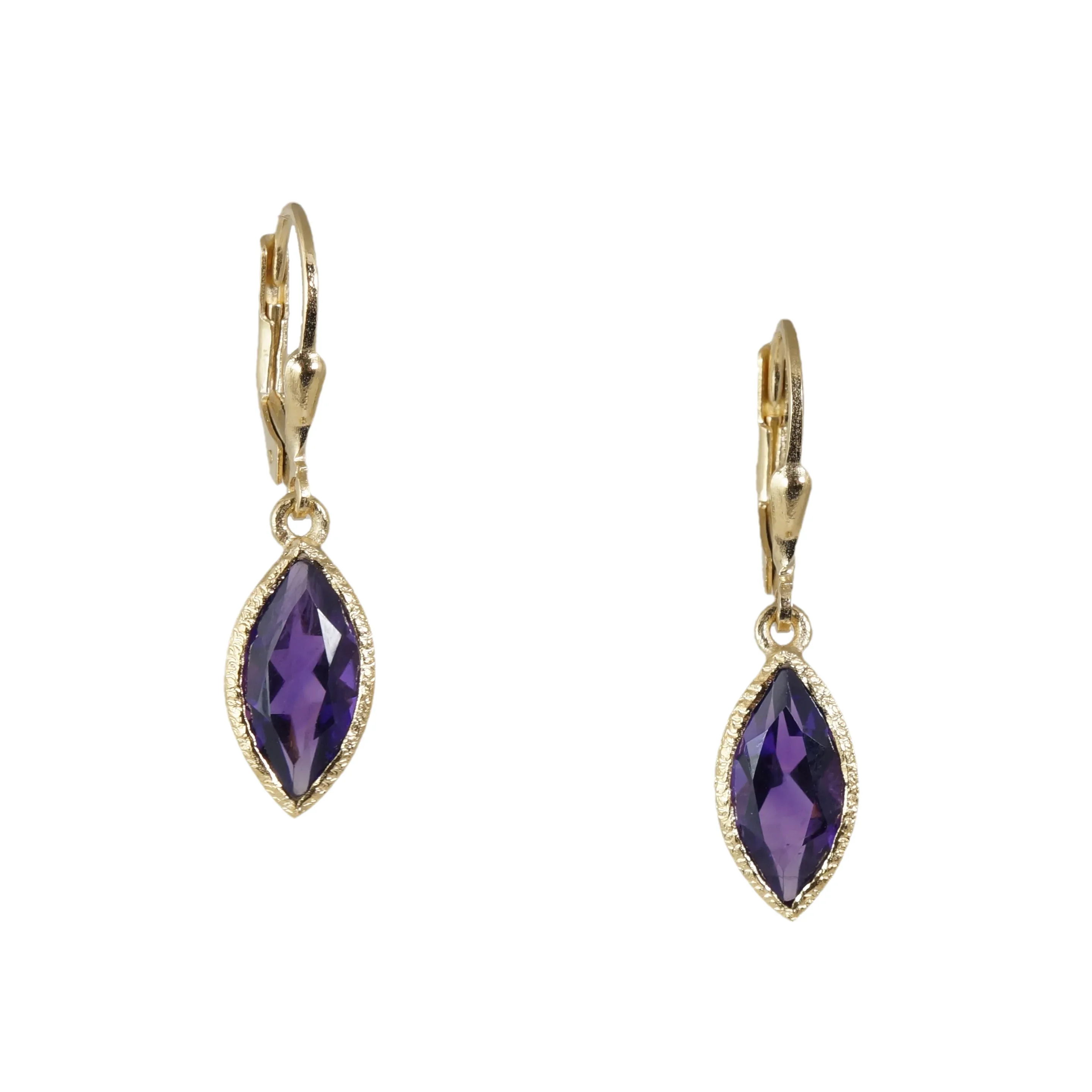 18k Vermeil Marquise Gemstone Earrings - Image 5