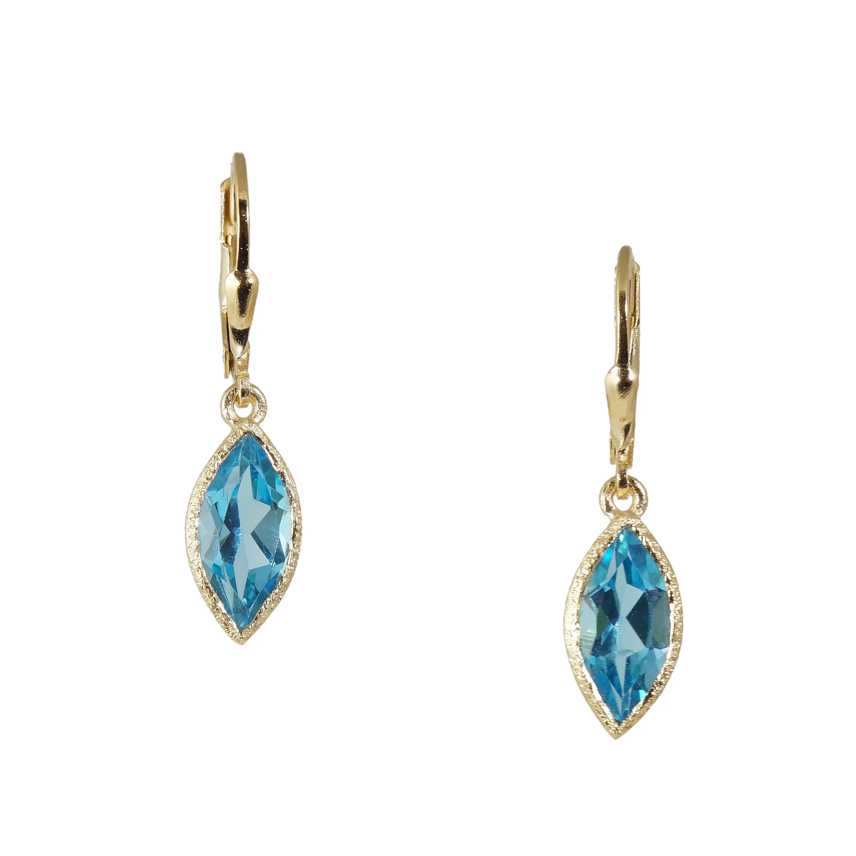 18k Vermeil Marquise Gemstone Earrings - Image 6