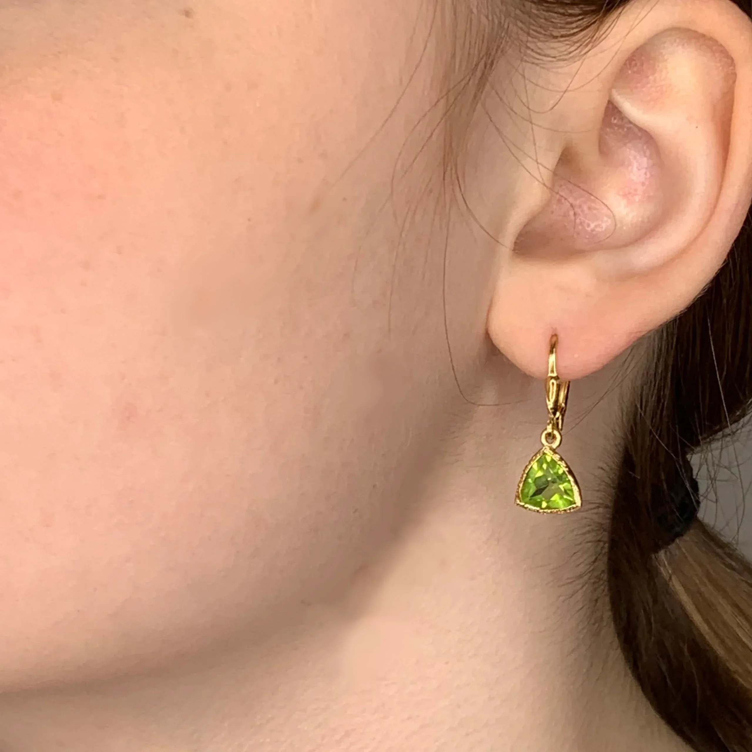 18k Vermeil Trillion Gemstone Earrings - Image 3