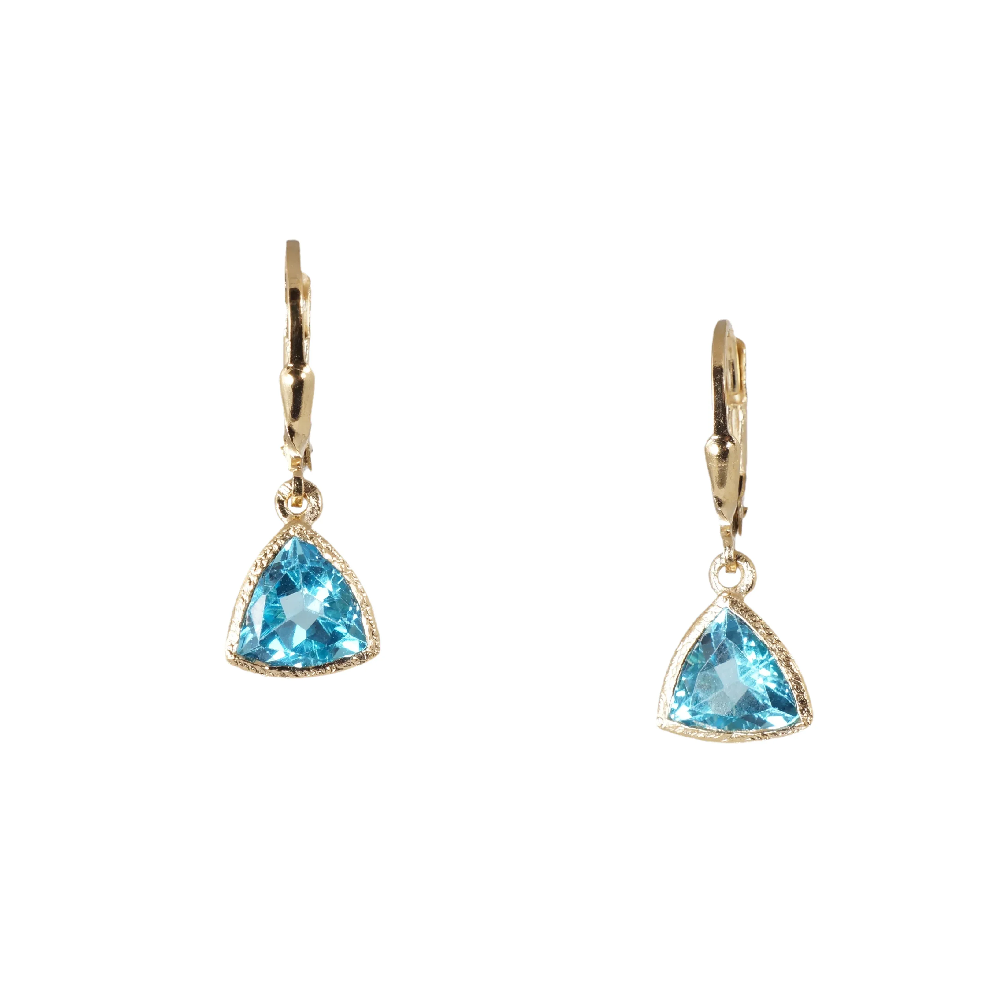 18k Vermeil Trillion Gemstone Earrings - Image 5