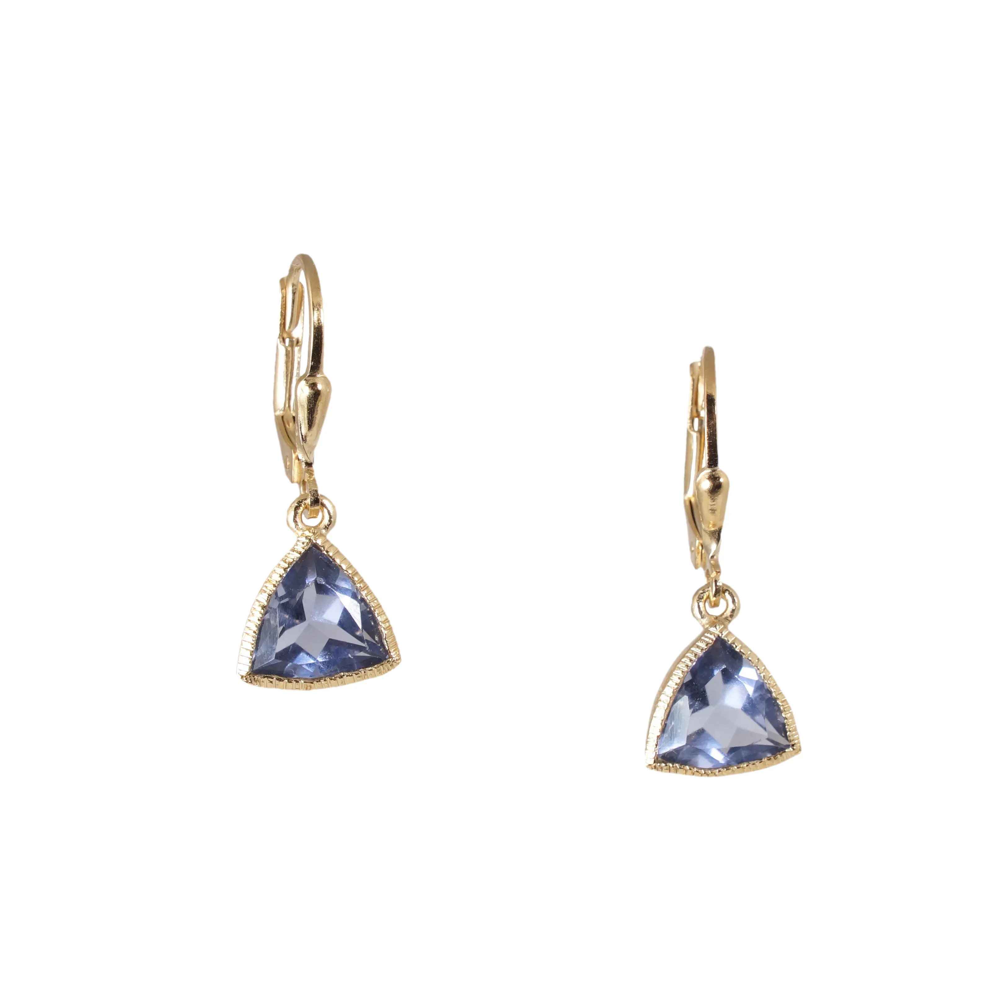 18k Vermeil Trillion Gemstone Earrings - Image 7