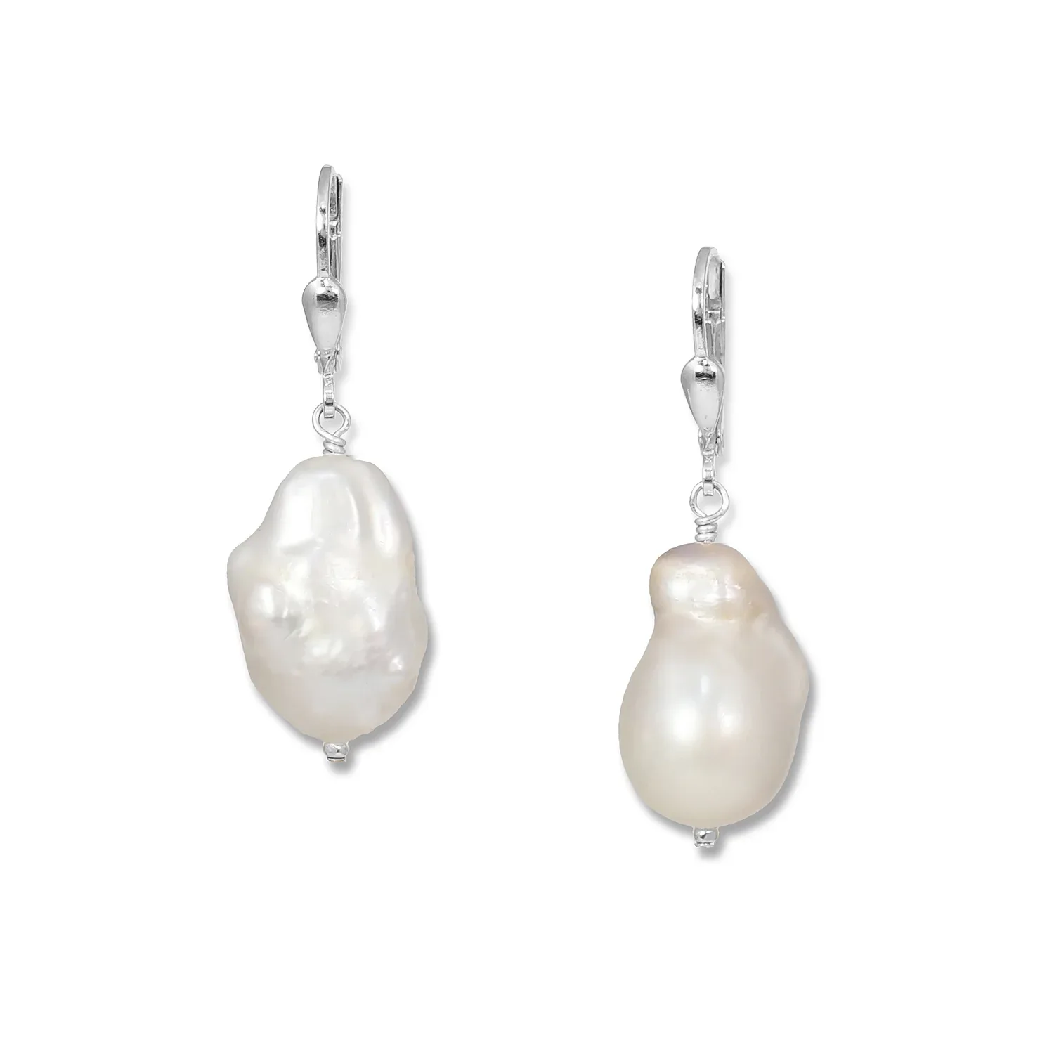 Baroque Pearl Drop Earrings - Silver or Gold - Image 4