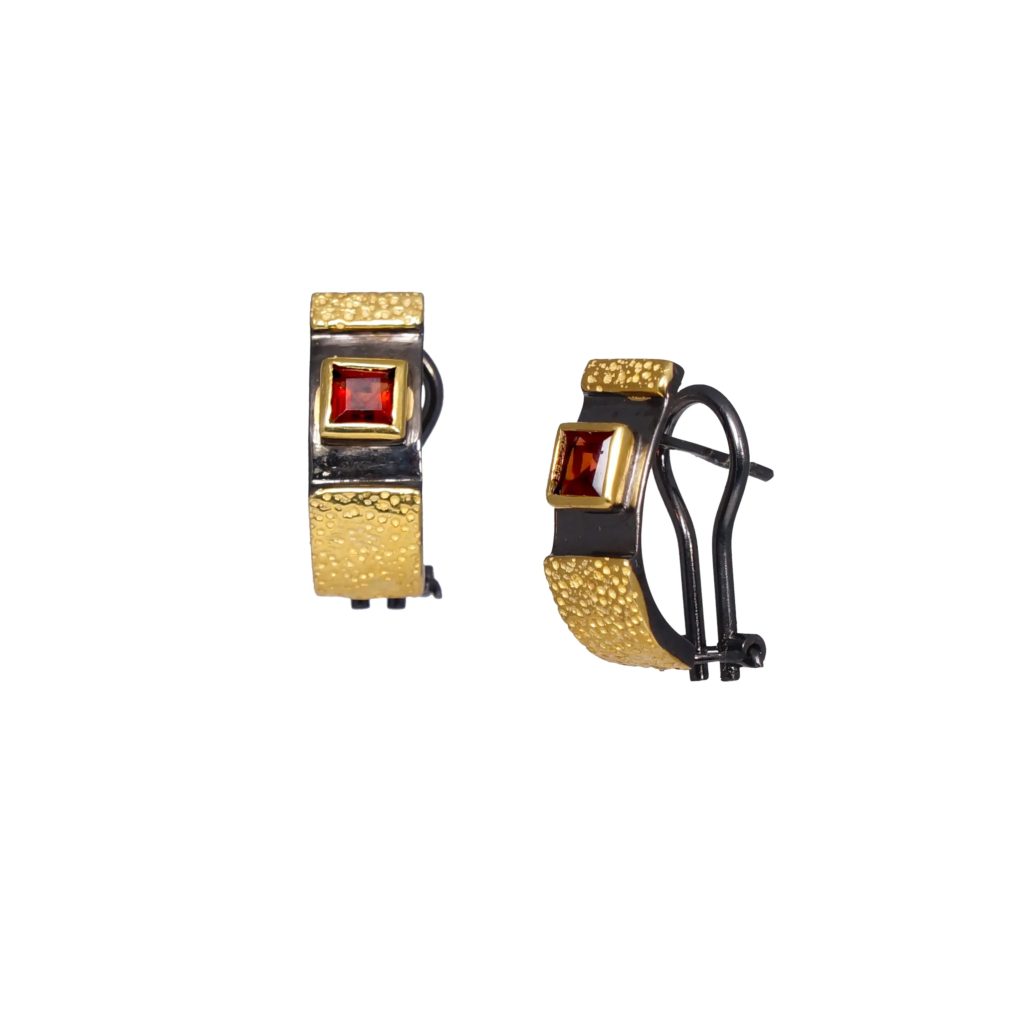Black and Gold Gemstone Earrings - Image 5