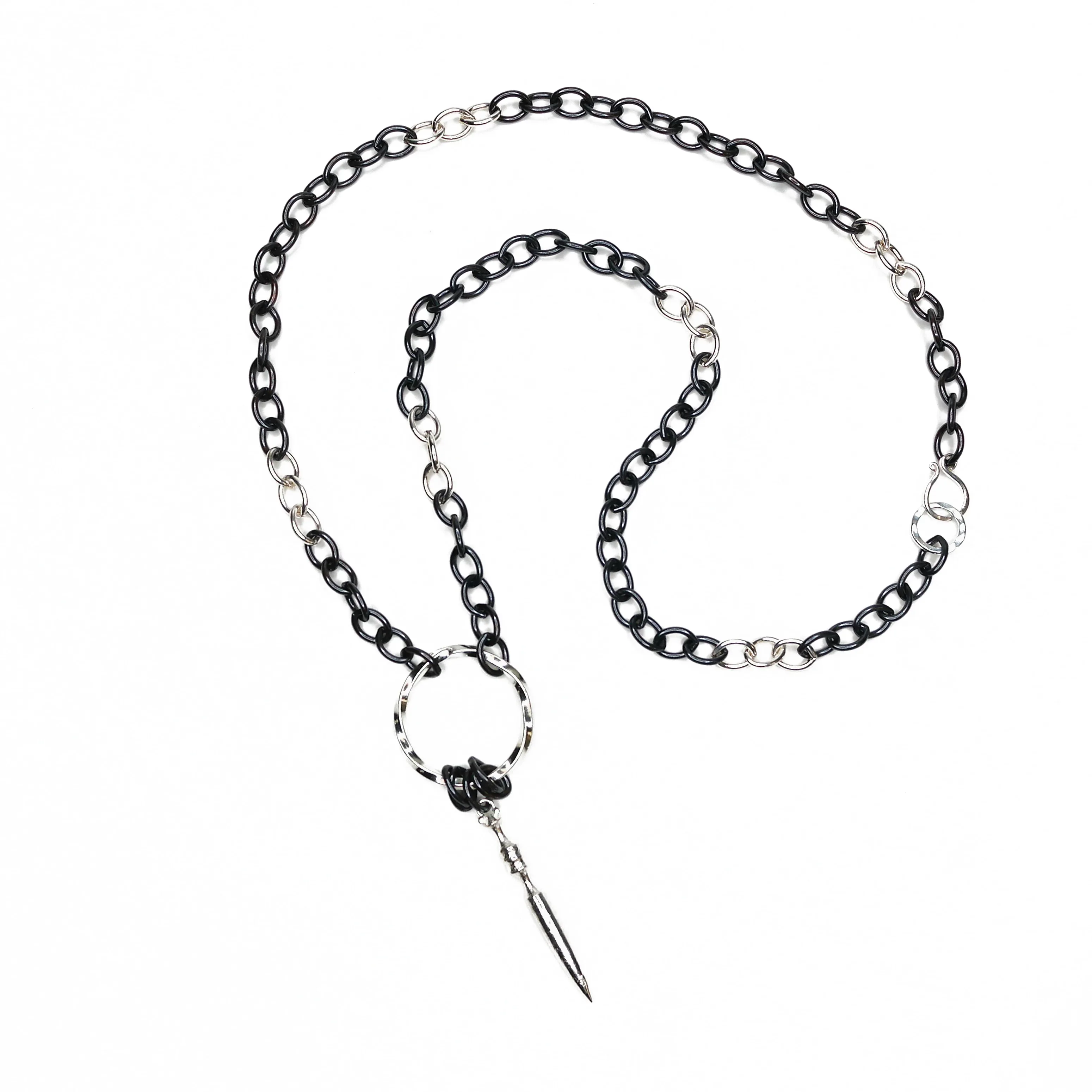 Black and White Upcycled Necklace - Image 3