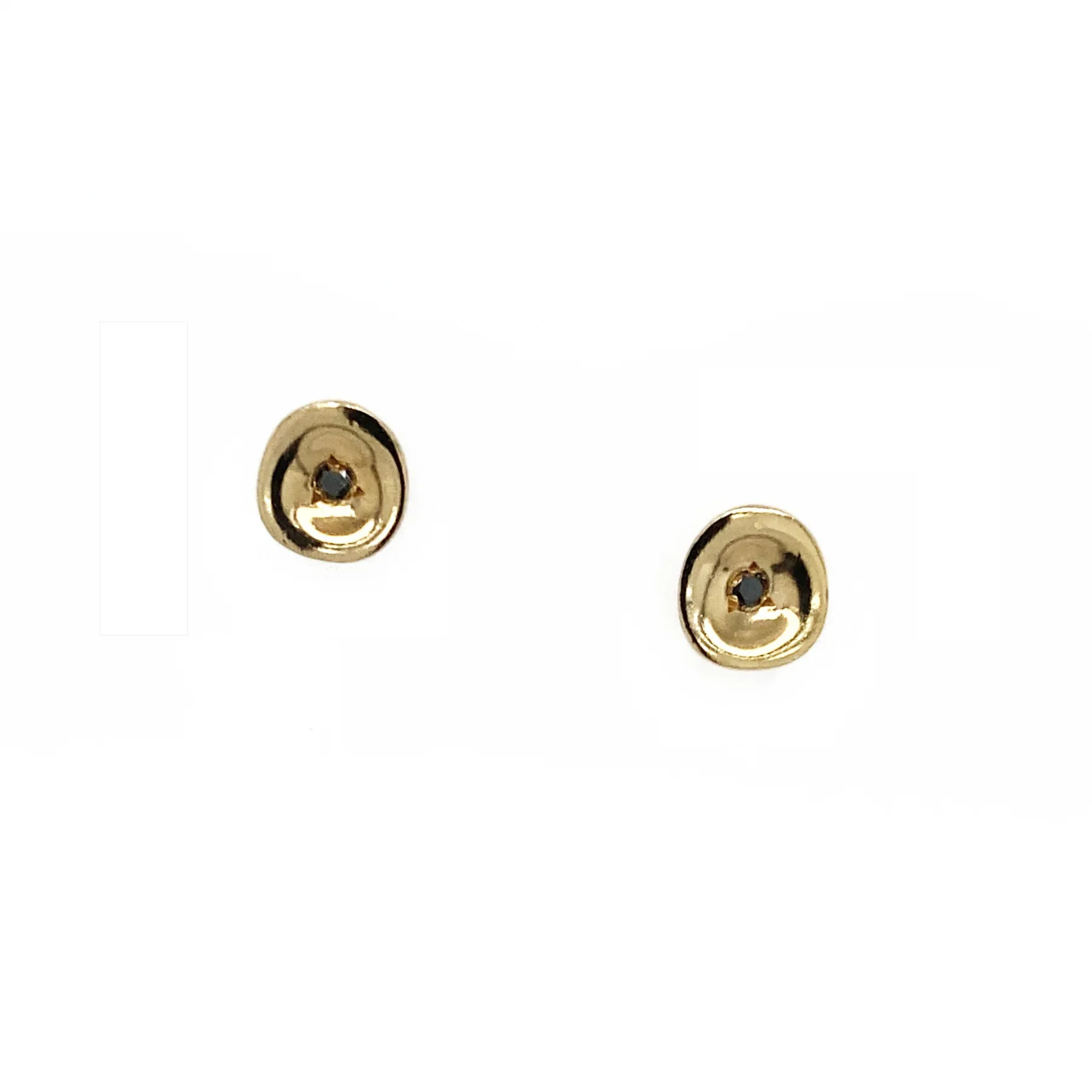 Unique Diamond Stud Earrings - Gold - Image 3
