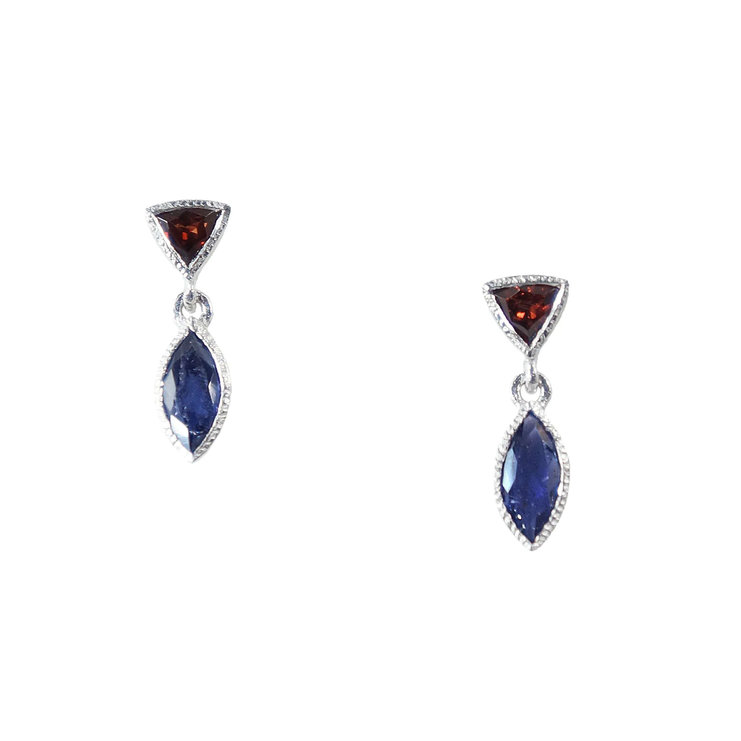 Silver, White Rhodium Tiny Petal Earrings - Image 6