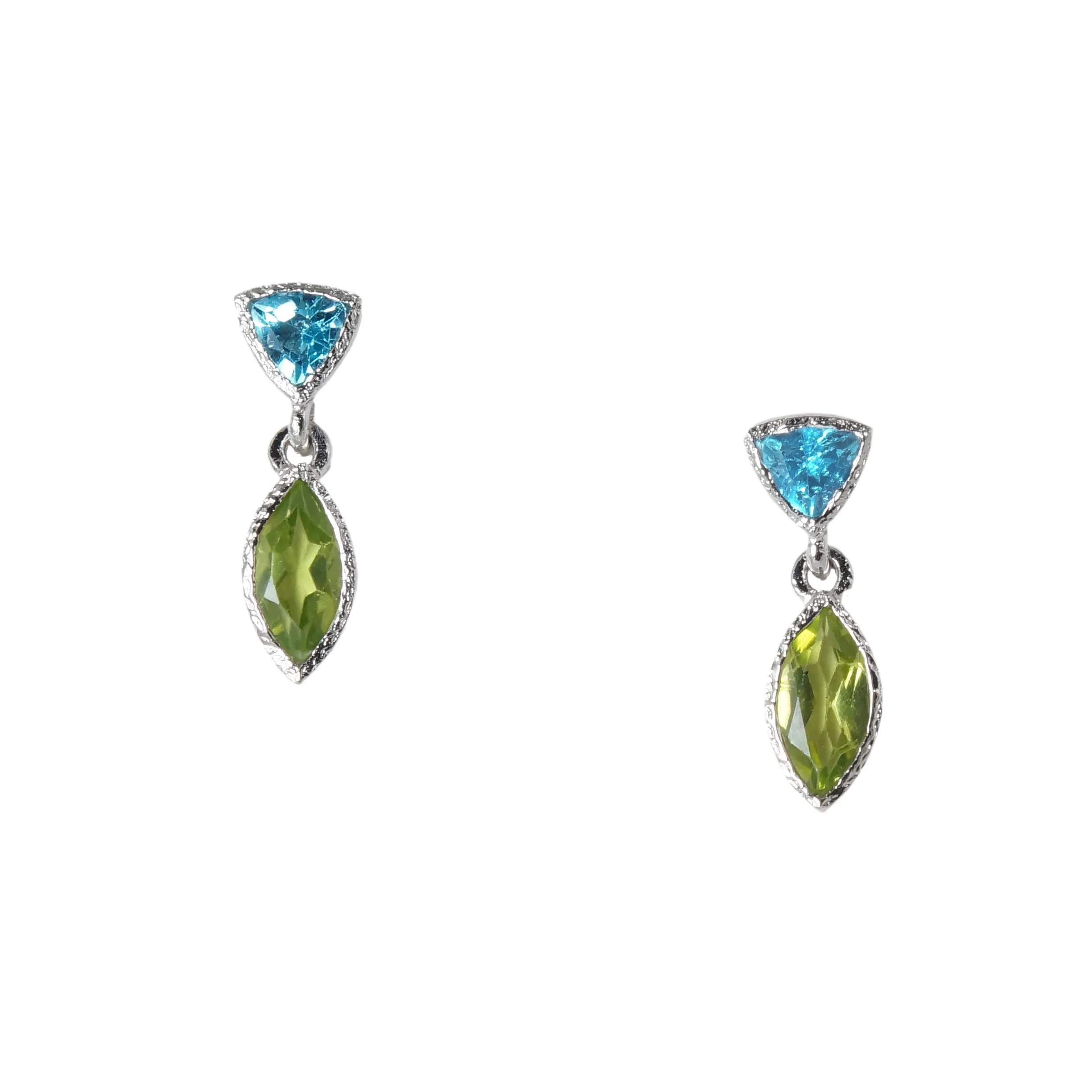 Silver, White Rhodium Tiny Petal Earrings - Image 7