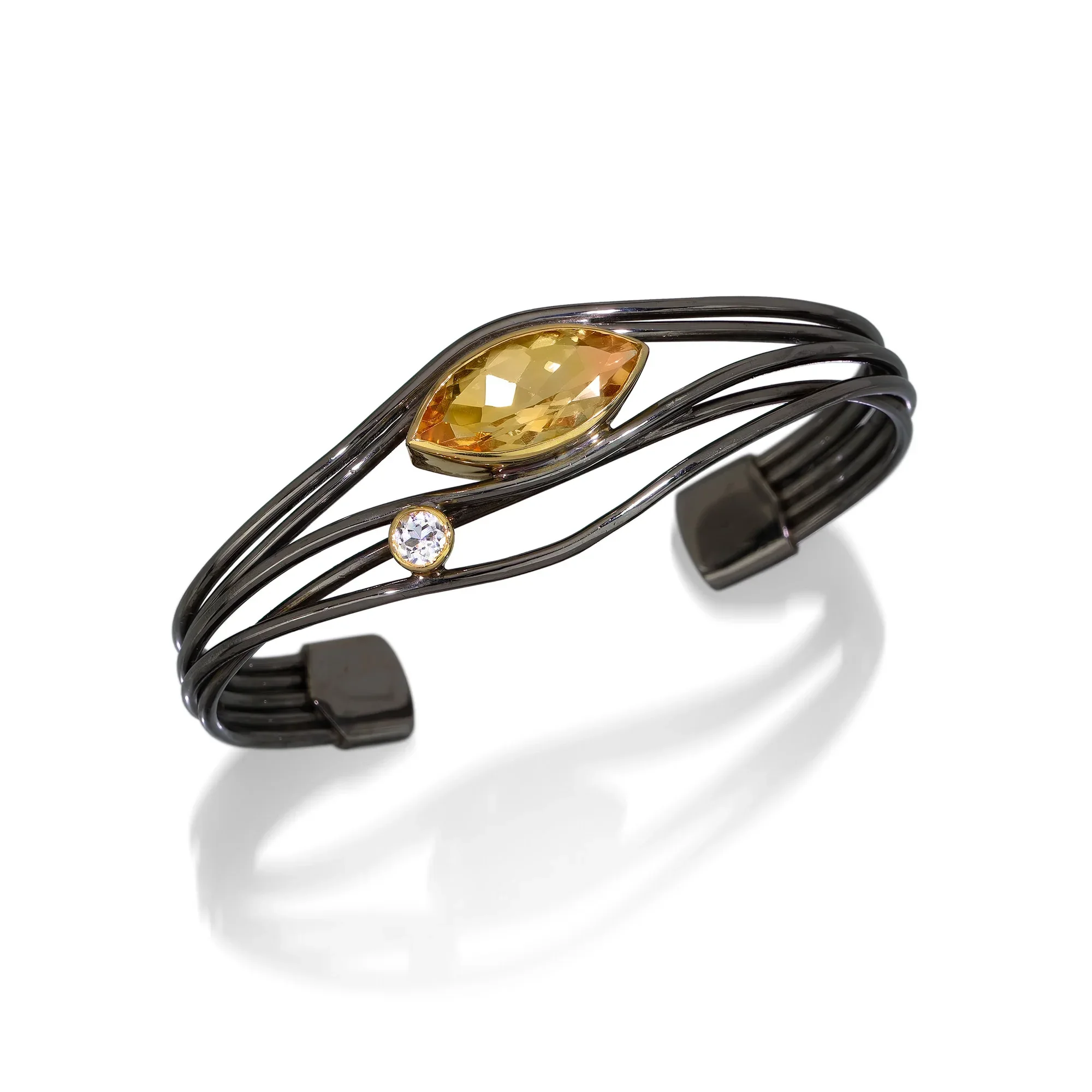 Edge Bracelet, Citrine - Black Rhodium - Image 3