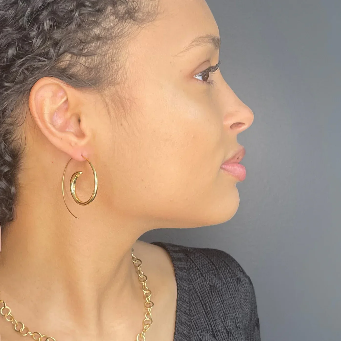 Swirl Hoops 14k Gold - Image 3