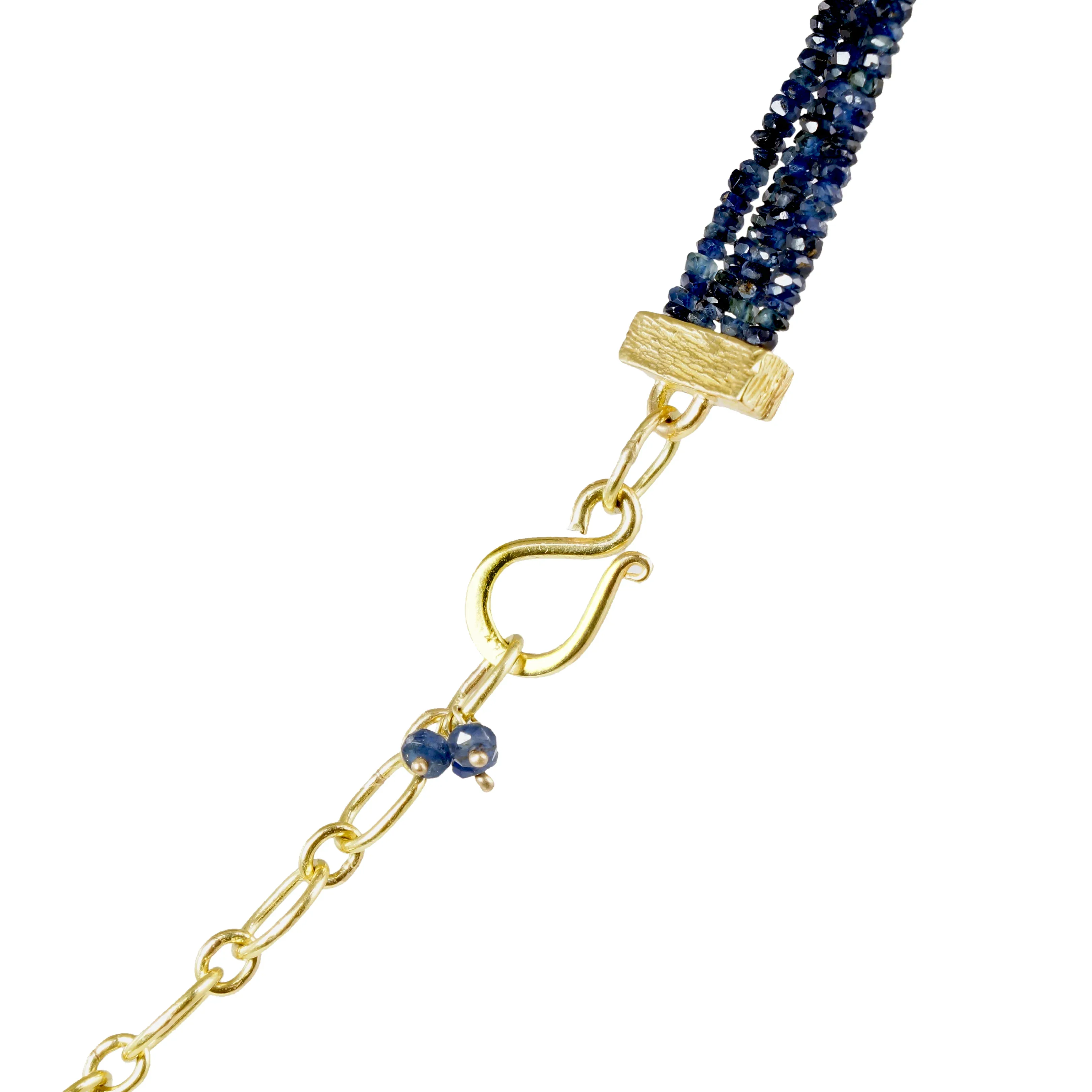 Multi Strand Sapphire Necklace - 14k Gold - Image 3