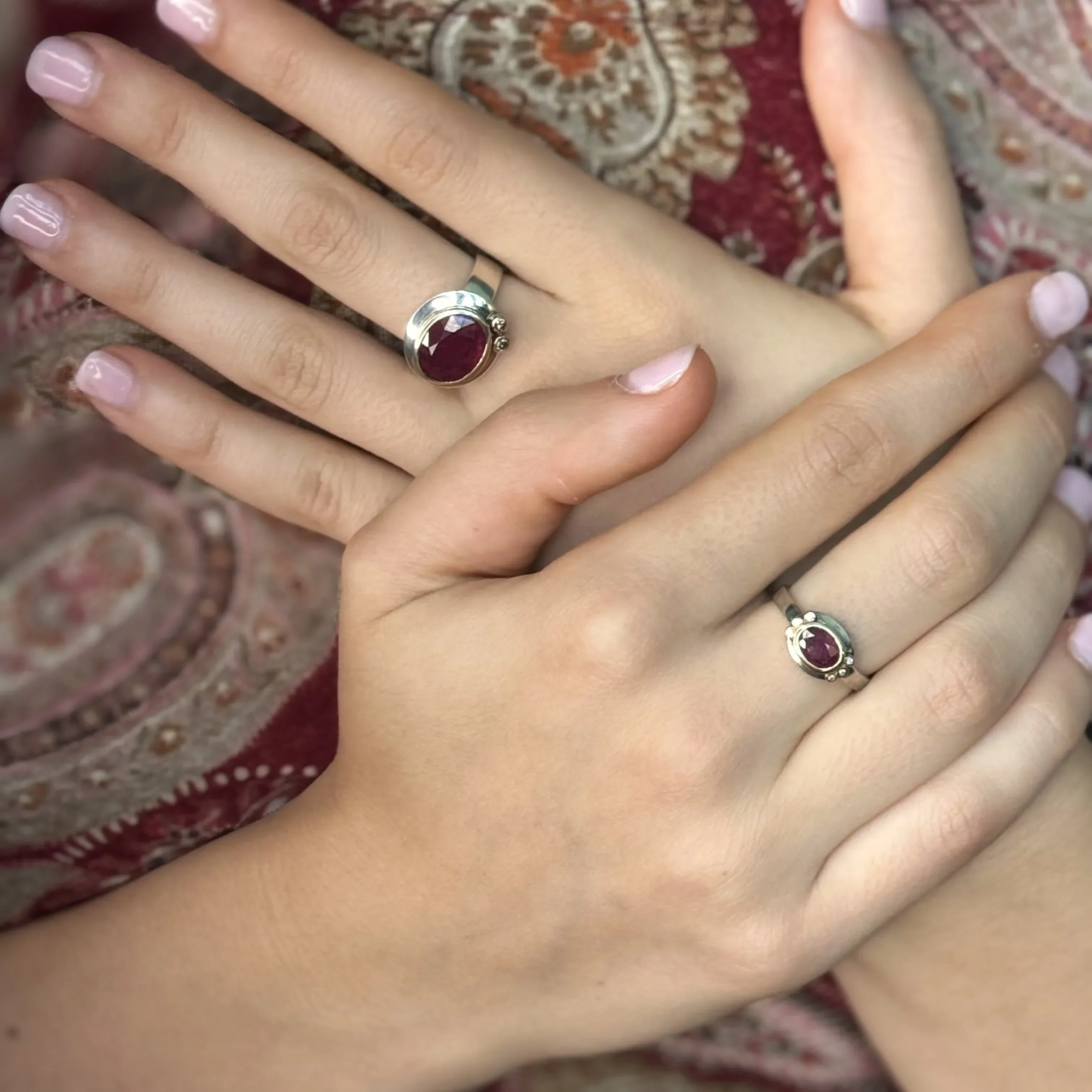 Petite Ruby & 14k Ring with Diamonds - Image 3
