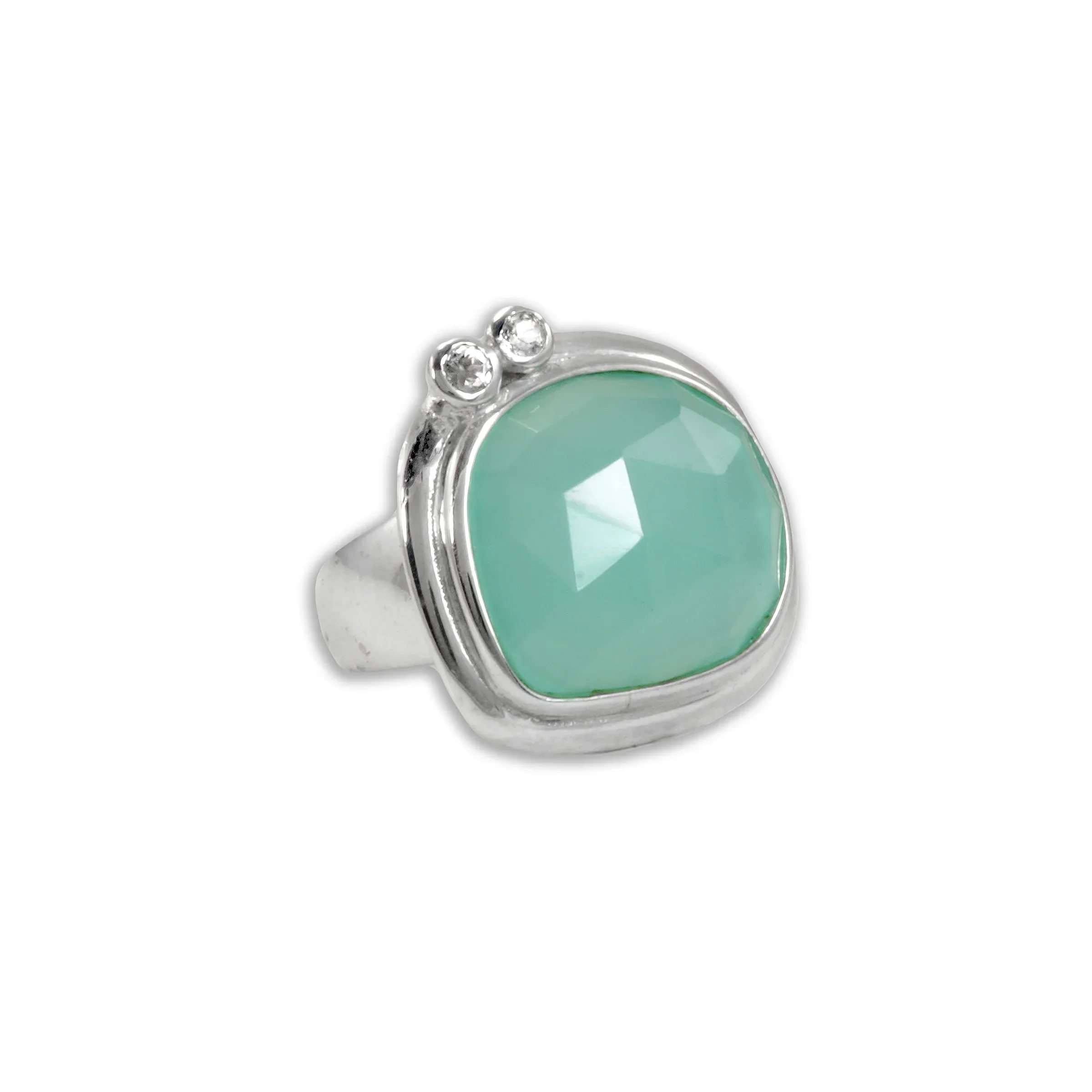 Chalcedony and White Sapphire Ring - Image 4
