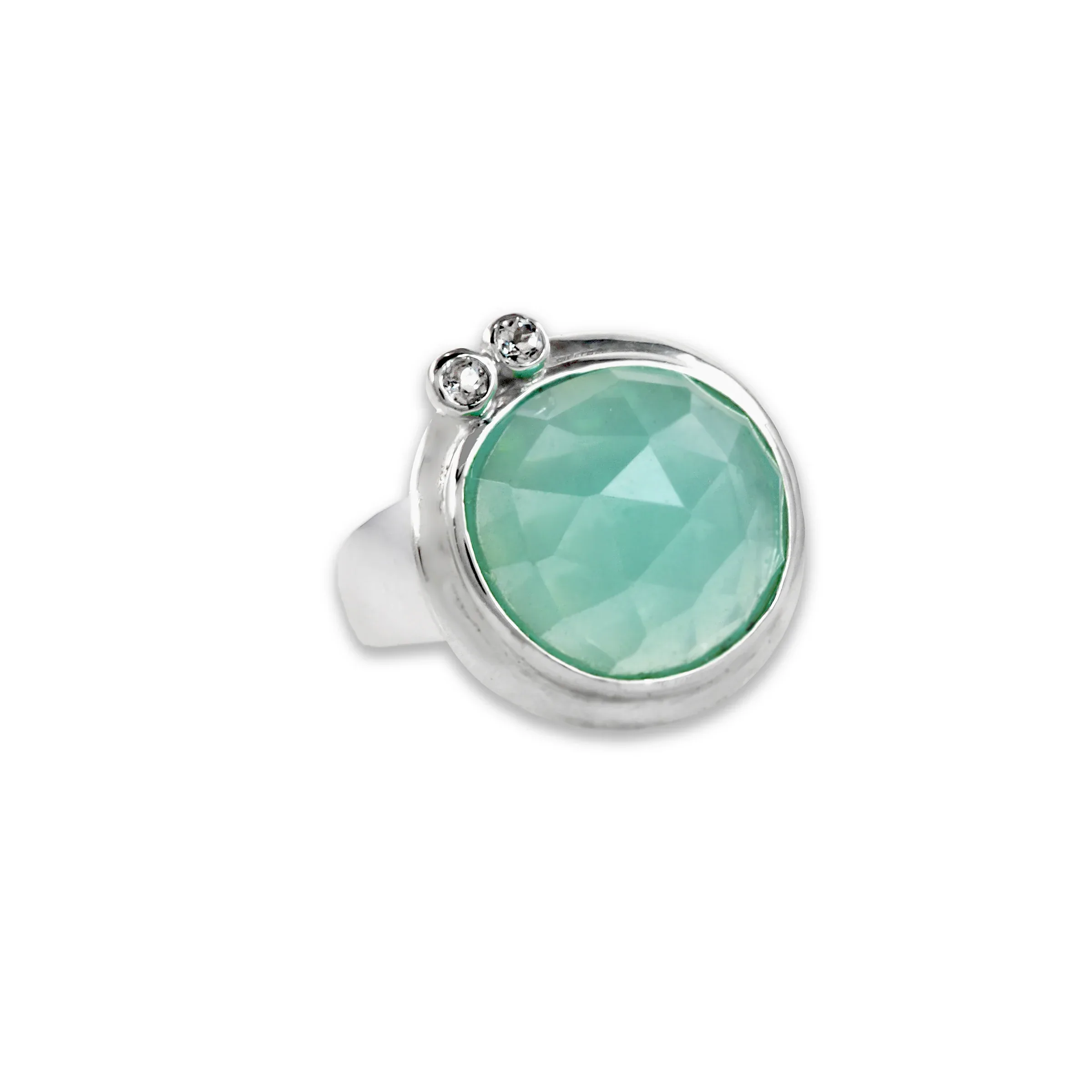 Chalcedony and White Sapphire Ring - Image 5