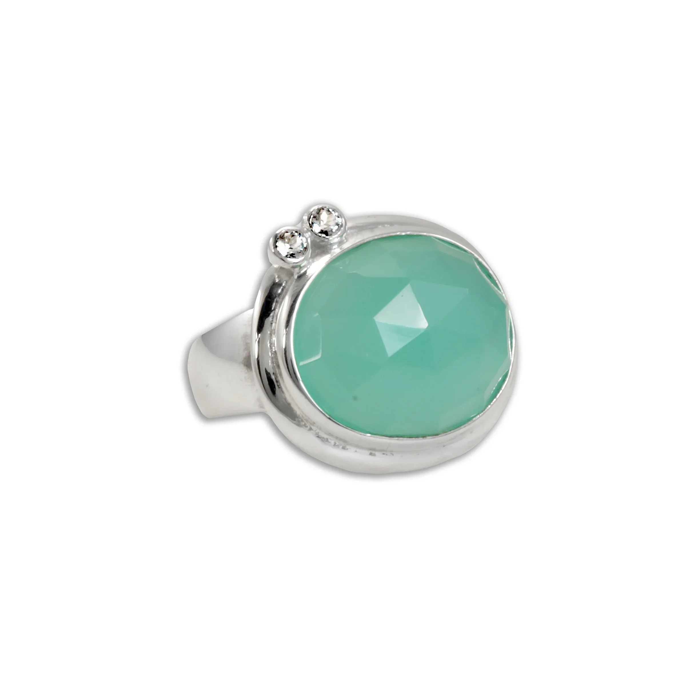 Chalcedony and White Sapphire Ring - Image 6