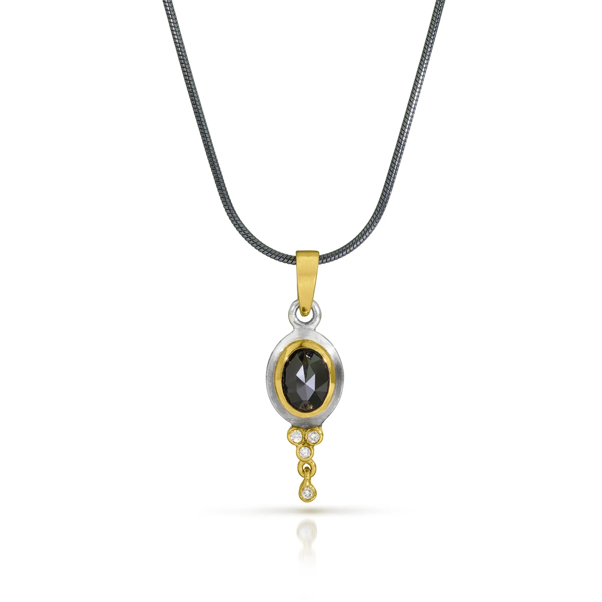 Black Diamond & 14k Pendant with Diamonds