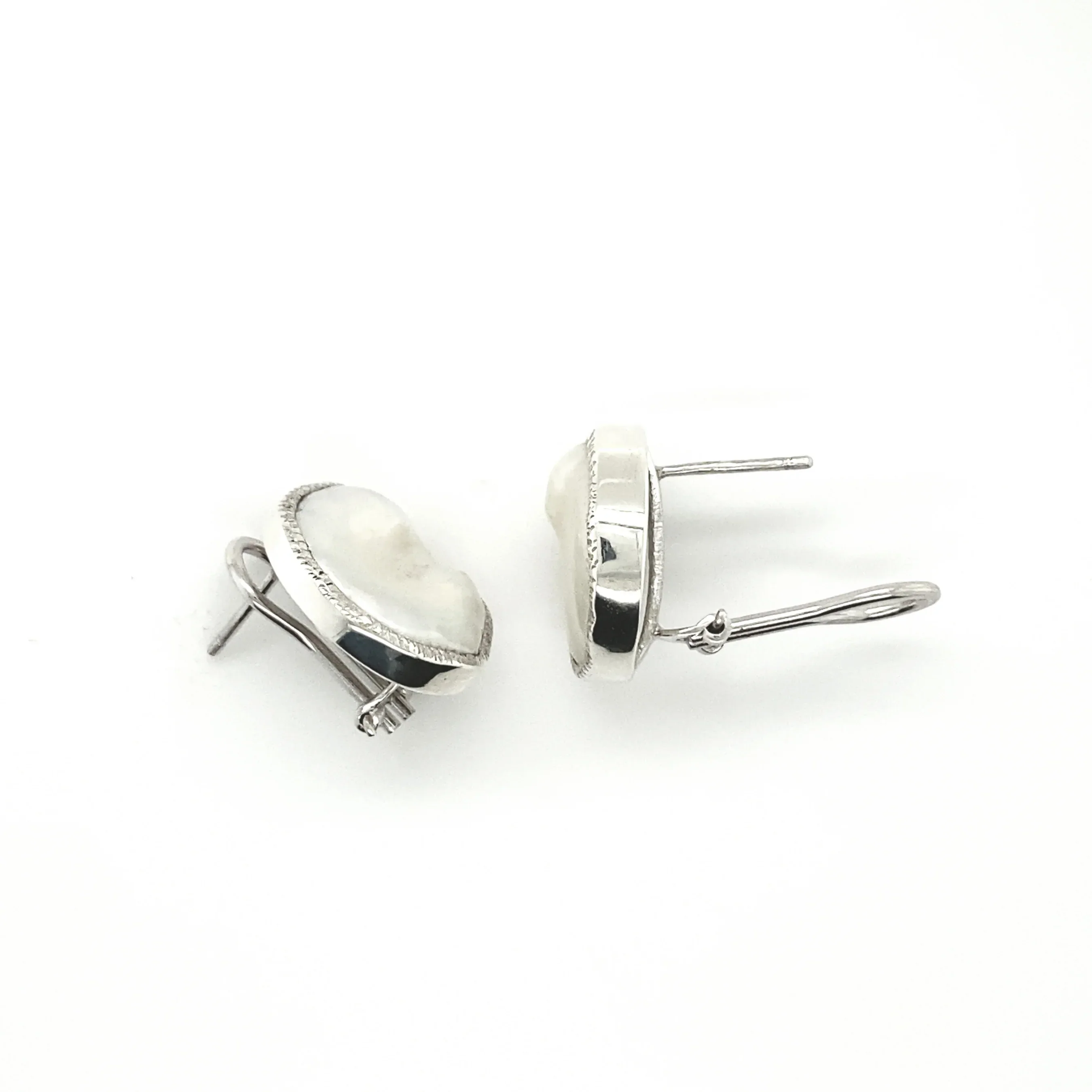 Silver Baroque Pearl Post Earrings - Image 5