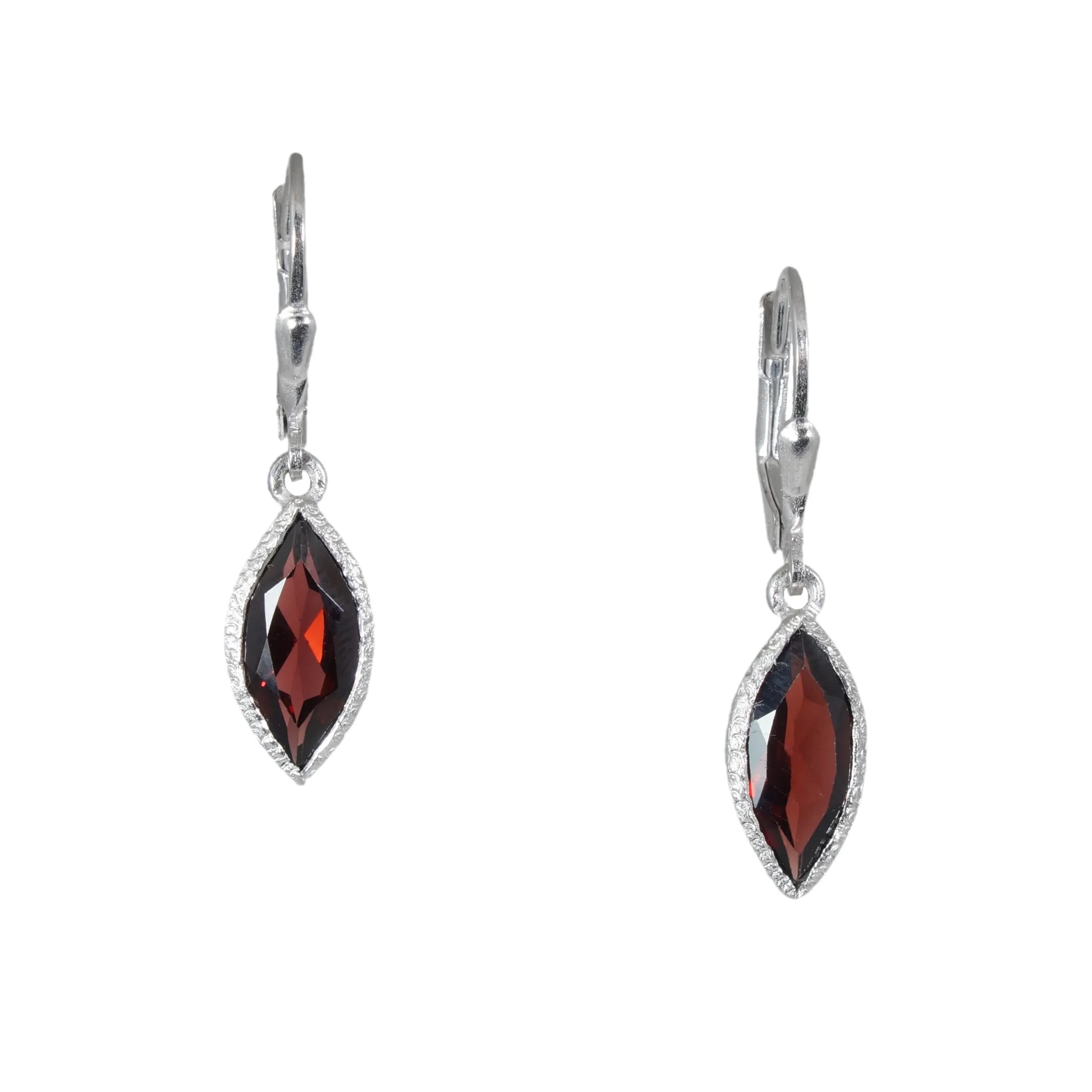 Silver Marquise Gemstone Earrings - Image 5