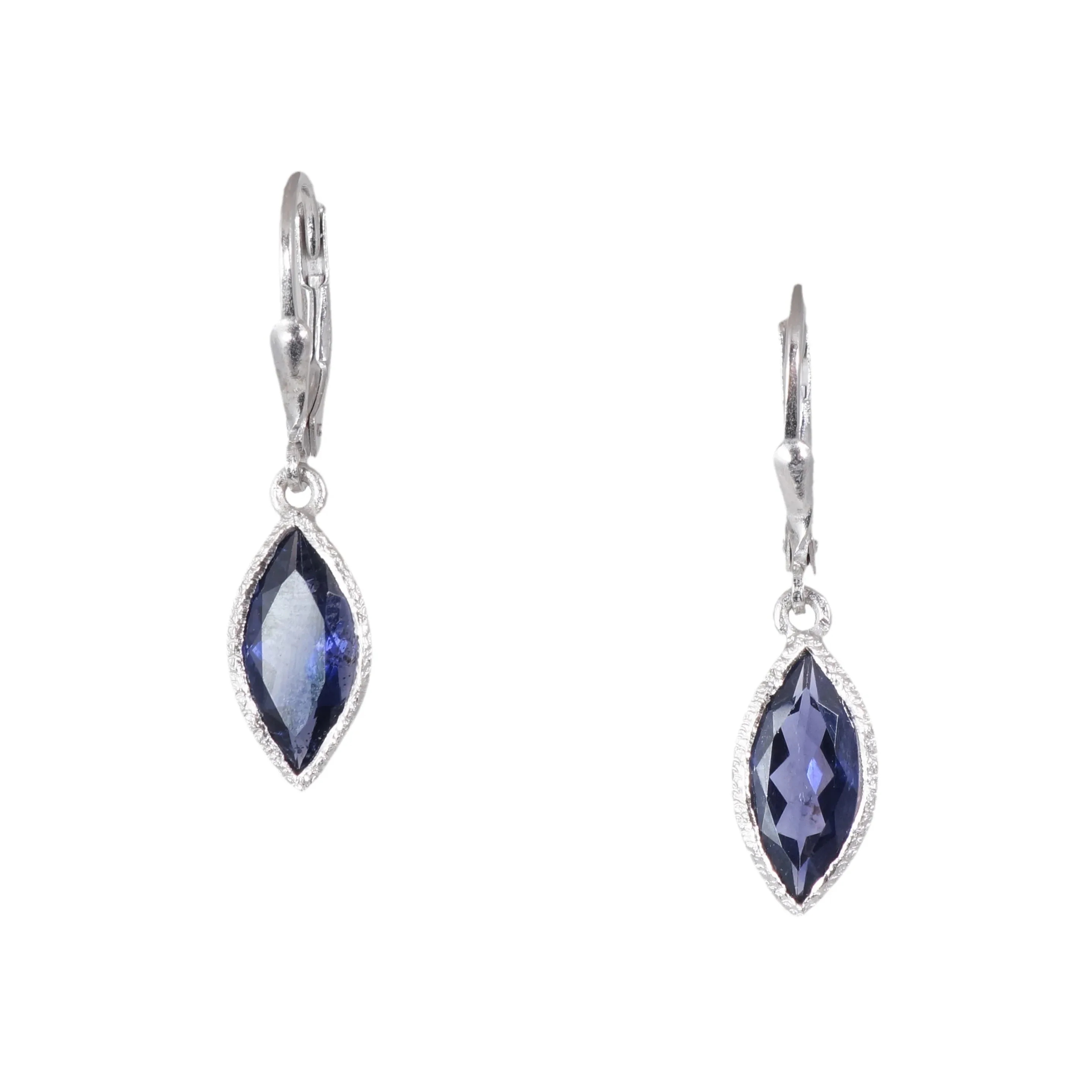 Silver Marquise Gemstone Earrings - Image 6