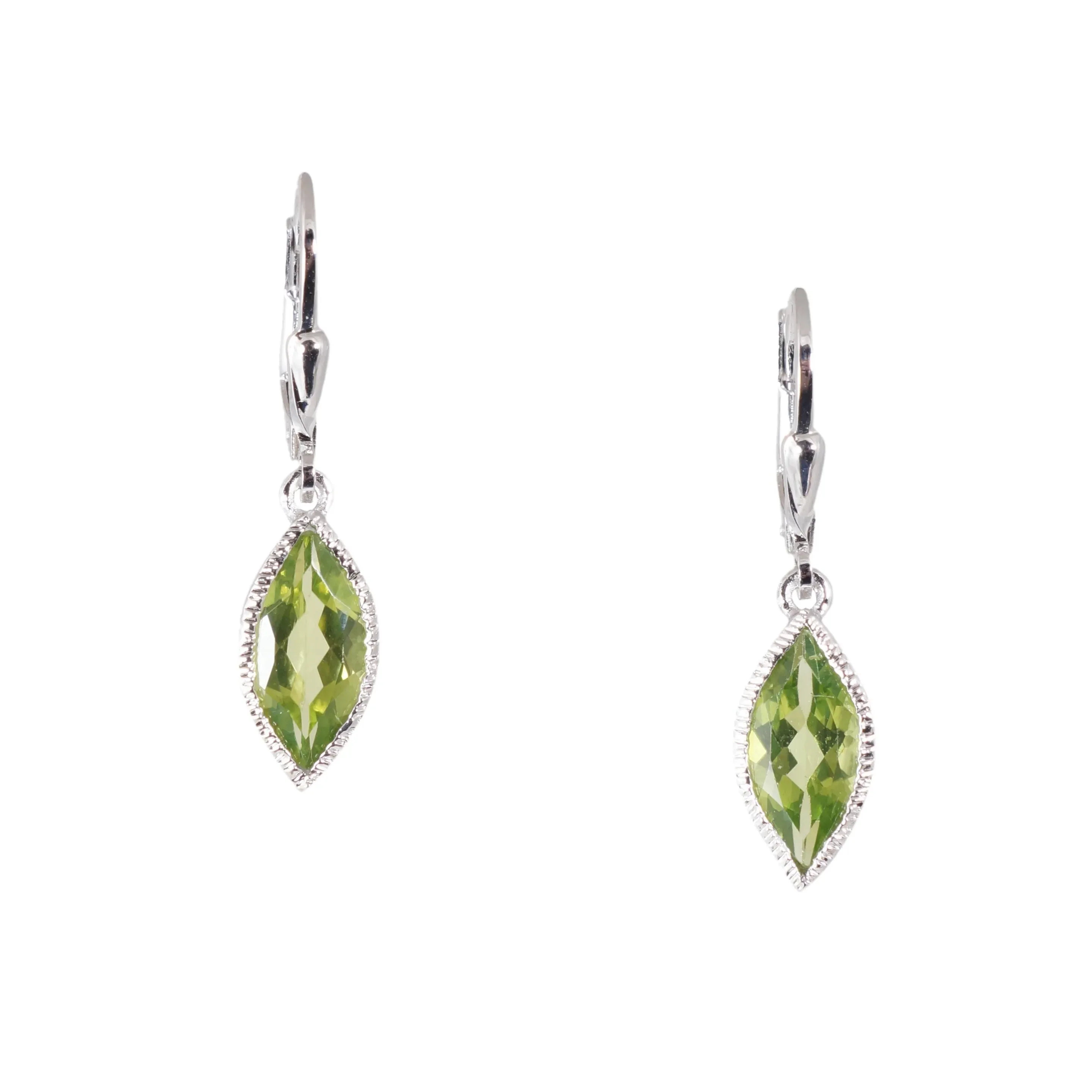 Silver Marquise Gemstone Earrings - Image 7