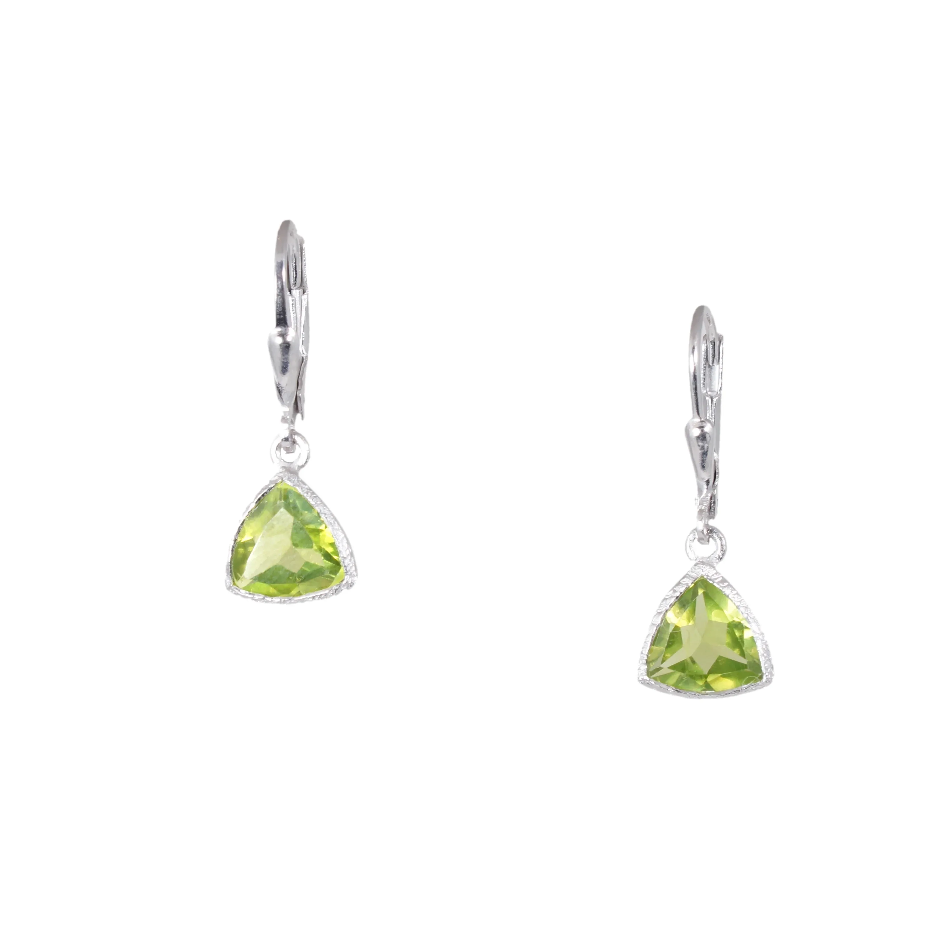 Silver Trillion Gemstone Earrings - Image 7