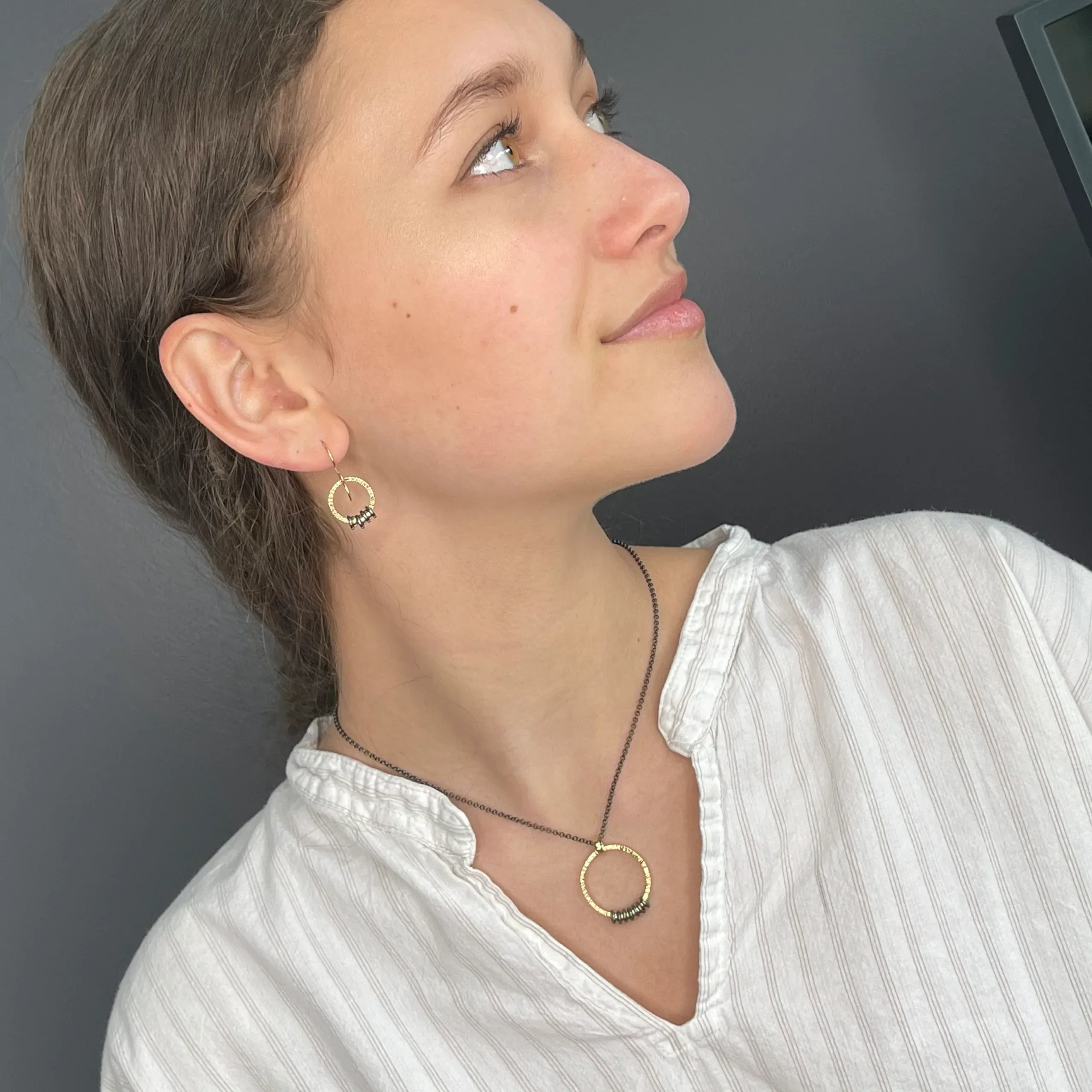 Circle of Life Gold Earrings - Small - Image 4