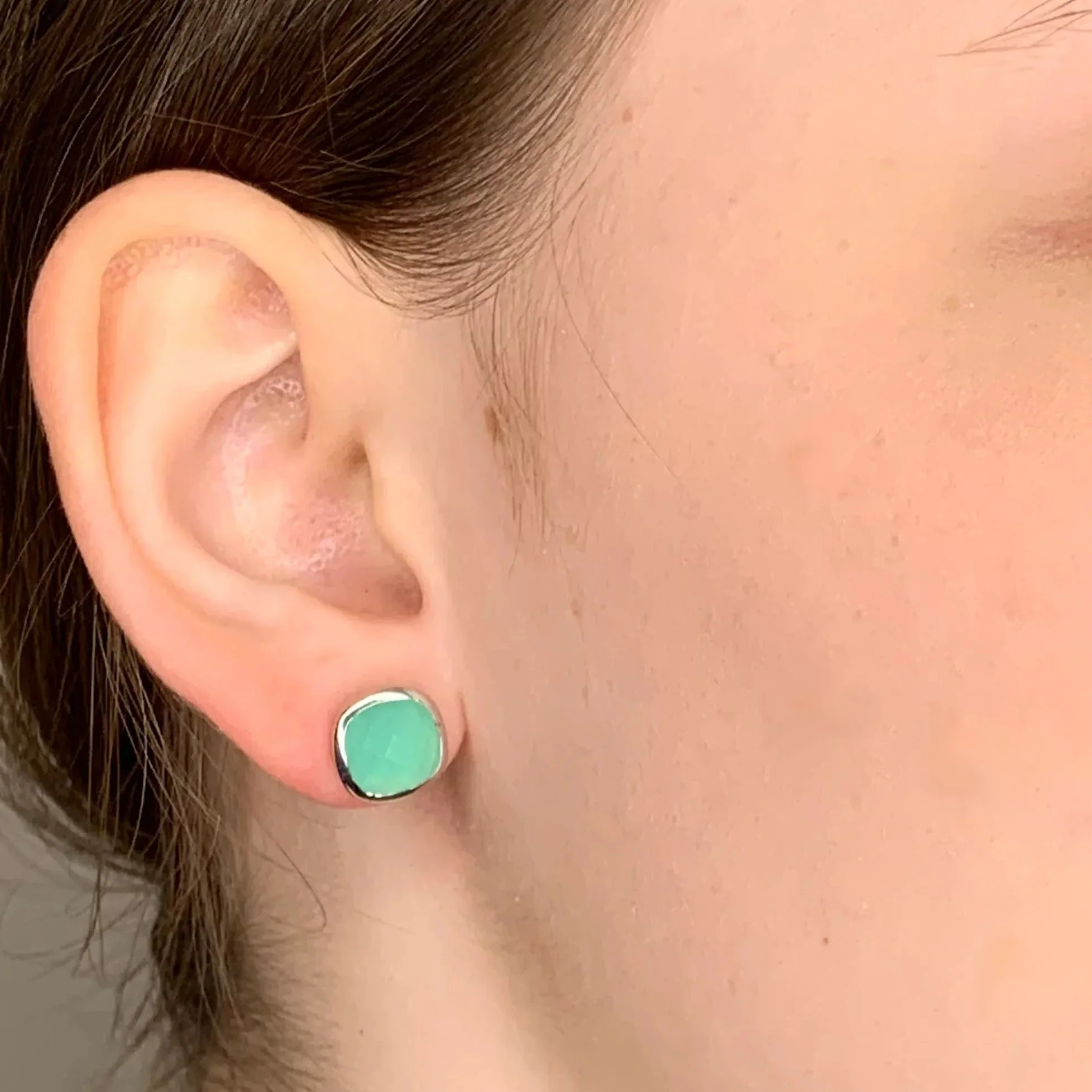Square Studs - Silver, White Rhodium - Image 3