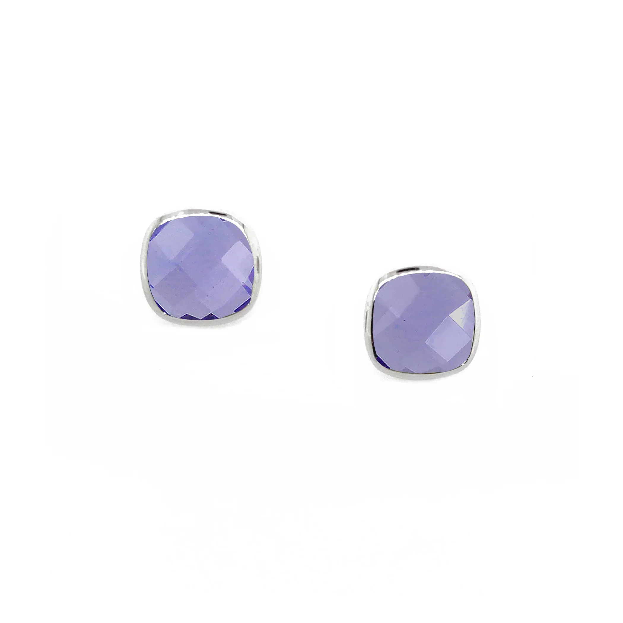 Square Studs - Silver, White Rhodium - Image 6