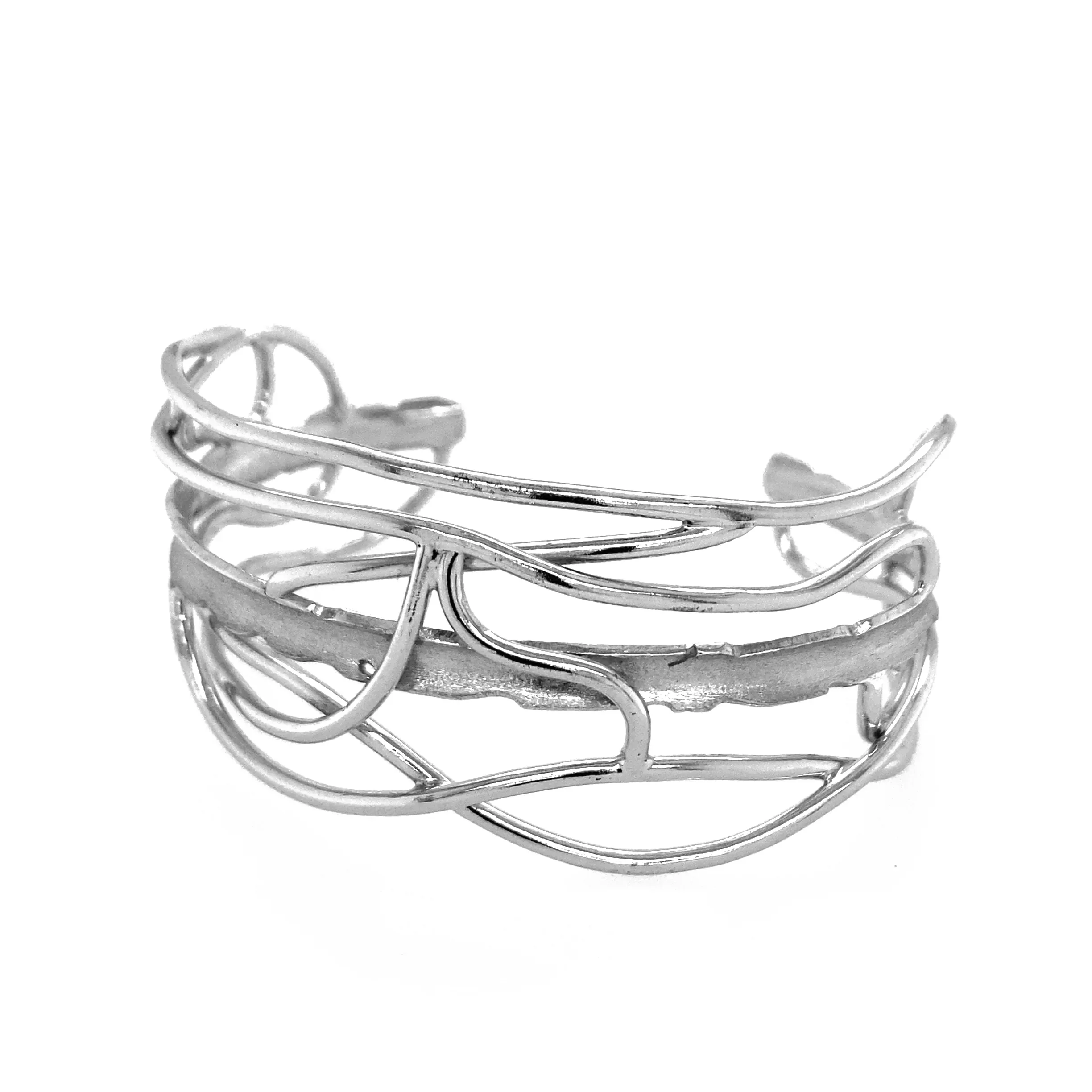 White Rhodium Edge Cuff - Image 3