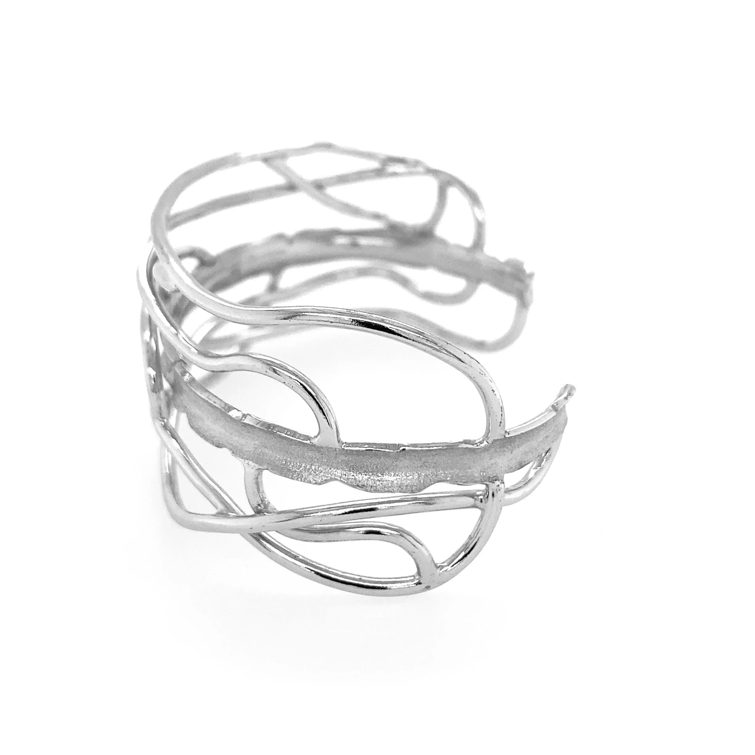 White Rhodium Edge Cuff - Image 4