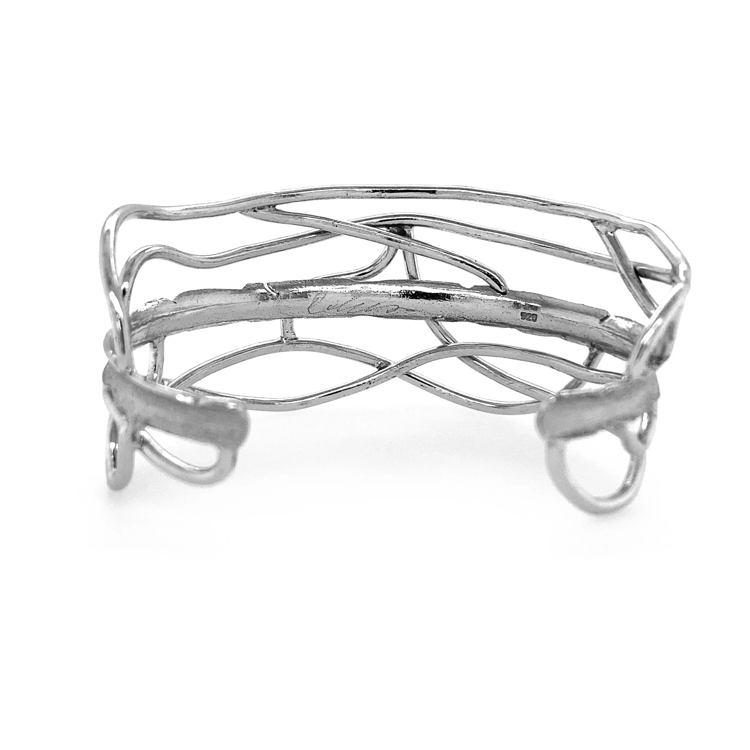White Rhodium Edge Cuff - Image 5